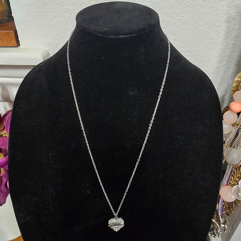 Sister Heart Silver Chain Fashion Costume Long Jewel Y2K Street Gift Necklace OS